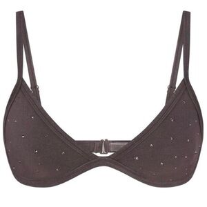 Skims Outdoor Rhinestone Triangle Bralette in the color chalk grey!! Size 2xl